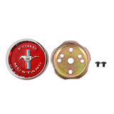 Scott Drake C5ZZ-1130-W - Styled Steel Wheel Center Cap Running Pony Red