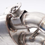 Stainless Works CA16RVMKSFCR - 2016+ Chevy Camaro SS 3in Redline Factory Connect Axle Back w/Valve & 4in Quad Tips