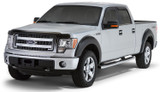Stampede 41184-2 - 2009-2014 Ford F-150 Crew Cab Pickup Snap-Inz Sidewind Deflector 4pc - Smoke