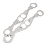 Stainless Works HFSBCSQ175 - Small Block Chevy Squared Oval Port Header 304SS Exhaust Flanges 1-3/4in Primaries