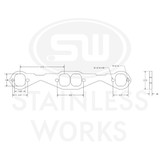 Stainless Works HFSBCSQ1875 - Small Block Chevy Squared Oval Port Header 304SS Exhaust Flanges 1-7/8in Primaries