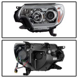 Spyder 5081704 - Toyota Tacoma 12-16 Projector Headlights Light Bar DRL Chrome PRO-YD-TT12-LBDRL-C