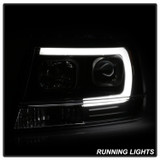 Spyder 5085221 - 99-04 Jeep Grand Cherokee Projector Headlights - Light Bar DRL LED - Black