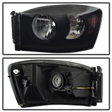 Spyder 9030369 - Xtune Dodge Ram 1500 06-08 Amber Crystal Headlights Black Smoked HD-JH-DR06-AM-BSM