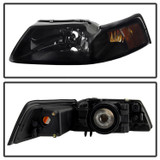 Spyder 9030345 - Xtune Ford MUStang 99-04 OEM Amber Headlights Black Smoked HD-JH-FM99-AM-BSM
