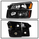 Spyder 9040641 - xTune 02-06 Chevy Avalanche w/Cladding OEM Bumper Light & Headlights - (BLACK) (HD-JH-CAVA02-SET-BK)