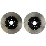StopTech 81.658.9932 - 09-14 Nissan GT-R AeroRotor 2pc Slotted and Zinc Plated Rear Rotor (Pair)