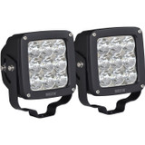 Westin 09-12219B-PR - Axis LED Auxiliary Light 4.5 inch x 4.5 inch Square Flood w/3W Osram (Set of 2) - Black