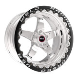 Weld 71MP510B65F - S71 15x10.33 / 5x4.75 BP / 6.5in. BS Polished Wheel (Medium Pad) - Black Single Beadlock MT
