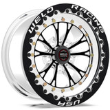 Weld 794B515214F - Vitesse 15x15 / 5x4.5 BP / 7.5in. BS Black Wheel - Black Single Beadlock MT