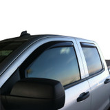 Westin 72-39417 - 2014-2018 Chevy Silverado 1500 Dbl Cab Wade In-Channel Wind Deflector 4pc - Smoke