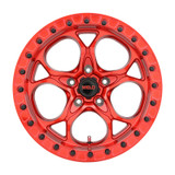 Weld W90679075450 - Off-Road W906 17X9 Ledge Beadlock 5X127 ET-12 BS4.50 Candy Red / Red Ring 71.5