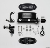 Wilwood 261-13270-BK - HV Tandem M/C Kit w L/H Bracket & Prop Valve - 1 1/8in Bore Black