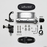 Wilwood 261-13269-P - HV Tandem M/C Kit w L/H Bracket & Prop Valve - 1in Bore Ball Burnished