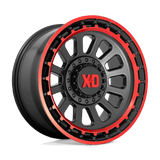 XD Wheels XD85679035900 - Xd856 Omega 17X9 Satin Black Machined Lip With Red Tint