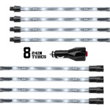 XKGLOW XK041002-W - XK Glow Tube Single Color Underglow LED Accent Light Car/Truck Kit White - 8x24In