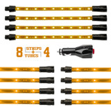 XKGLOW XK041005-A - XK Glow Strip Single Color Underglow LED Accent Light Car/Truck Kit Amber - 8x24In Tube + 4x8In