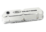 Ford Racing 302-100 - Ford Mustang Logo Stamped Steel Chrome Valve Covers
