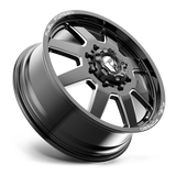 Fuel Wheels DE0924828D - Dually Wheels 24X8.25 FF09D Dually DE09 BK 8 On 165.1 Matte Black Milled 121.7 Bore 105 Offset Front Dually Fuel Off Road Wheels