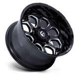Fuel Wheels FC862BE22125044N - Aluminum Wheels 22X12 Scepter FC862 BE 5 On 127 Gloss Black Milled 71.5 Bore -44 Offset Fuel Off Road Wheels