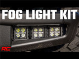 Rough Country 51086 - LED Light Kit - Fog Mount - Triple 2 inch Black Pair - Flood - Ford Bronco (21-24)