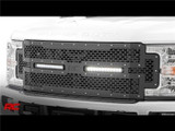 Rough Country 70216 - Mesh Grille - 12 inch Dual Row LED - Black - Ford F-250/F-350 Super Duty (17-19)