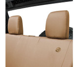 Bestop 29282-04 - Jeep Wrangler Seat Covers For Jeep 2007-2018 Wrangler JK 2 Door Rear Premium Vinyl Fabric Tan