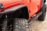 Rough Country 21016 - Oval Nerf Steps - 4 Door - Black - Jeep Wrangler Unlimited 4WD (2018-2024)
