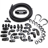 Snow Performance SNF-60001B - 10AN Braided Stainless Fuel Line Kit - Black Line