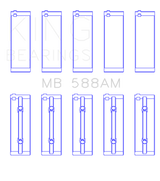 King Engine Bearings MB588AM0.5 - Renault C1E/E7F/K7J/C1J/C6J (Size +0.50mm) Main Bearing Set