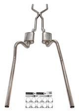 Pypes SFF41R - 1966-71 Ford Fairlane 2.5 Inch H-Pipe Crossmember Back Rear Exit Exhaust Race Pro Mufflers  Performance Exhaust