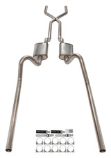 Pypes SFF11R - 1966-71 Ford Fairlane 2.5 Inch X-Pipe Crossmember Back Rear Exit Exhaust Race Pro Mufflers  Performance Exhaust