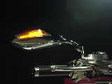 BikeMaster 600298 - Universal Mirror with Integrated Turn Signals 10mm - Pair - Chrome