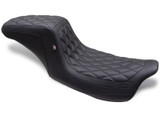 Mustang Motorcycle 75299 - Mustang 08-24 HD FL Touring Double Diamond Squareback 1PC Seat - Black