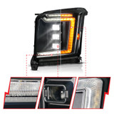 Anzo 111635X-L - 15-20 GMC Yukon (Incl XL - Factory Halogen Models) Full LED Proj Headlights Black - Driver Side