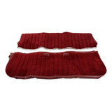 Brothers Trucks 05-296 - Seat Upholstery Kit - Full Pleat Cloth/Vinyl - Maroon/Burgundy