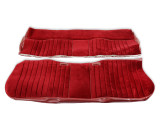 Brothers Trucks 05-321 - Seat Upholstery Kit - Deluxe Pleat Cloth/Vinyl - Maroon/Burgundy