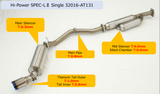 HKS 32016-AT131 - Hi-Power Toyota/Subaru FA20 Spec-L2 Single Exhaust