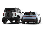 Rally Armor MF85-RB-ST-BCE24-BLK - 21-25 Ford Bronco RB-ST Running Board-Steel Rear Bumper BCE Logo