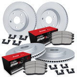 R1 Concepts WDUH2-67046 - R1 Brake Rotors - Carbon Coated w/ Optimum Oe Pads & Hdw