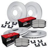 R1 Concepts WJUH2-47032 - R1 Brake Rotors - Carbon Coated w/ Optimum Oe Pads & Hdw