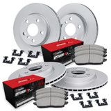 R1 Concepts WJUH2-73048 - R1 Brake Rotors - Carbon Coated w/ Optimum Oe Pads & Hdw