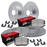 R1 Concepts WJUH2-80016 - R1 Brake Rotors - Carbon Coated w/ Optimum Oe Pads & Hdw