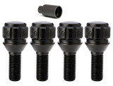 Gorilla Automotive 47018NBC - Conical Seat Lug Bolt Lock Set 14mm x 1.50 Black 27mm Thread Length Set of 4