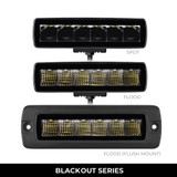 Go Rhino 750300621SBF - Blackout Series Lights-Sixline Spot Lights -Flush Mount-Blk