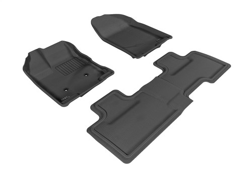 3D MAXpider L1FR02001509 - 2007-2014 Ford Edge Kagu 1st & 2nd Row Floormats - Black