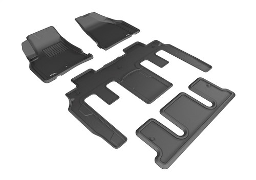 3D MAXpider L1GM01301509 - 2007-2017 GMC Acadia/Acadia Limited Kagu 1st & 2nd & 3rd Row Floormats - Black