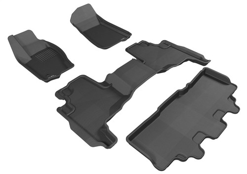 3D MAXpider L1JP00701509 - 2006-2010 Jeep Commander Kagu 1st & 2nd & 3rd Row Floormats - Black