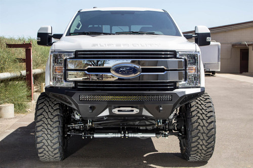 Addictive Desert Designs F161202860103 - 17-18 Ford F-250 Super Duty Stealth Fighter Front Bumper w/ Winch Mounts