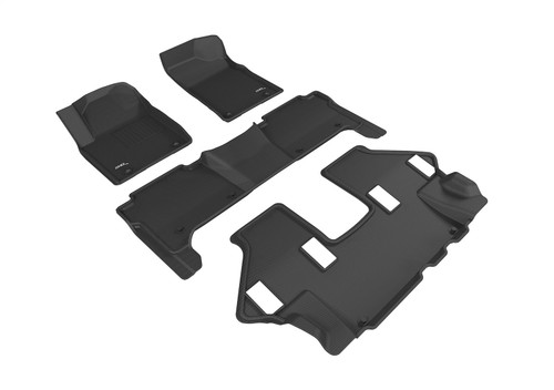 3D MAXpider L1NS09501509 - 2017-2020 Nissan Armada Kagu 1st & 2nd & 3rd Row Floormats - Black